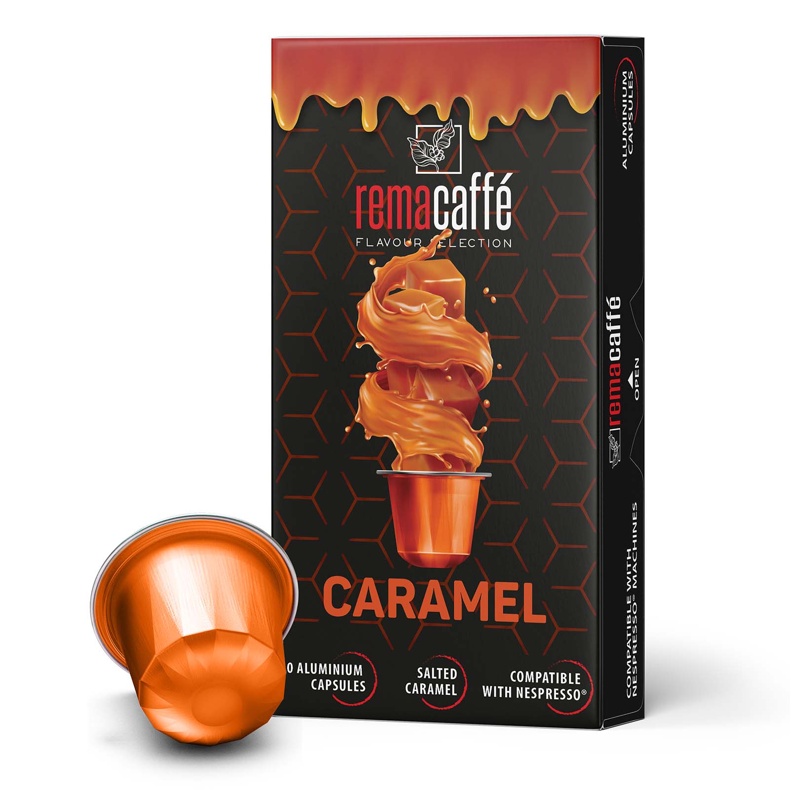 Rema Caffè Caramel packaging and capsule