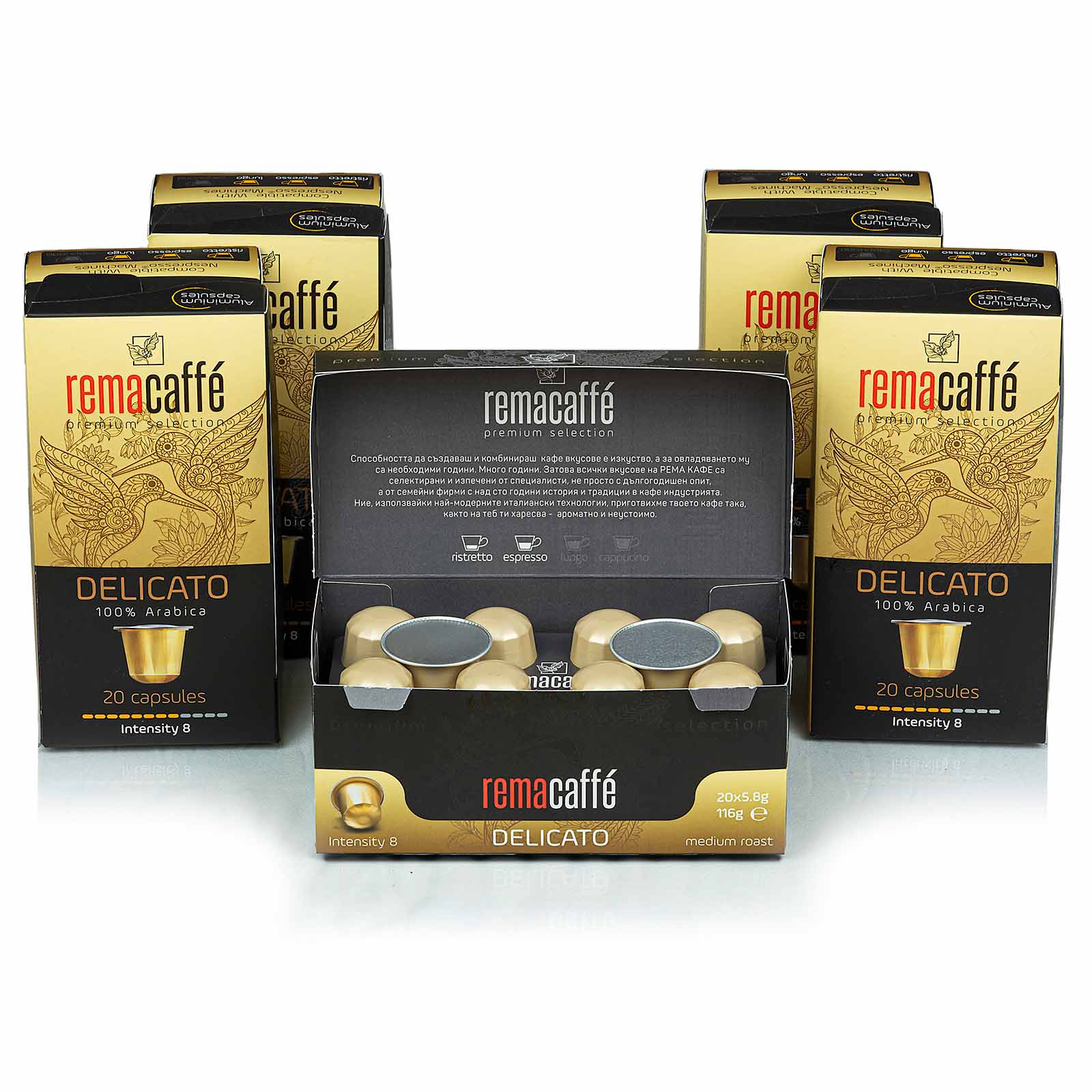 Rema Caffè Premium Delicato capsule boxes